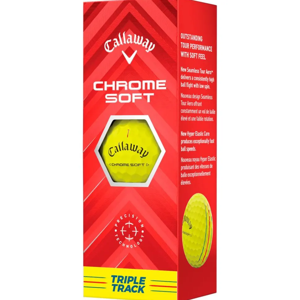 Balles neuves Callaway Golf Chrome Soft Triple Track Yellow