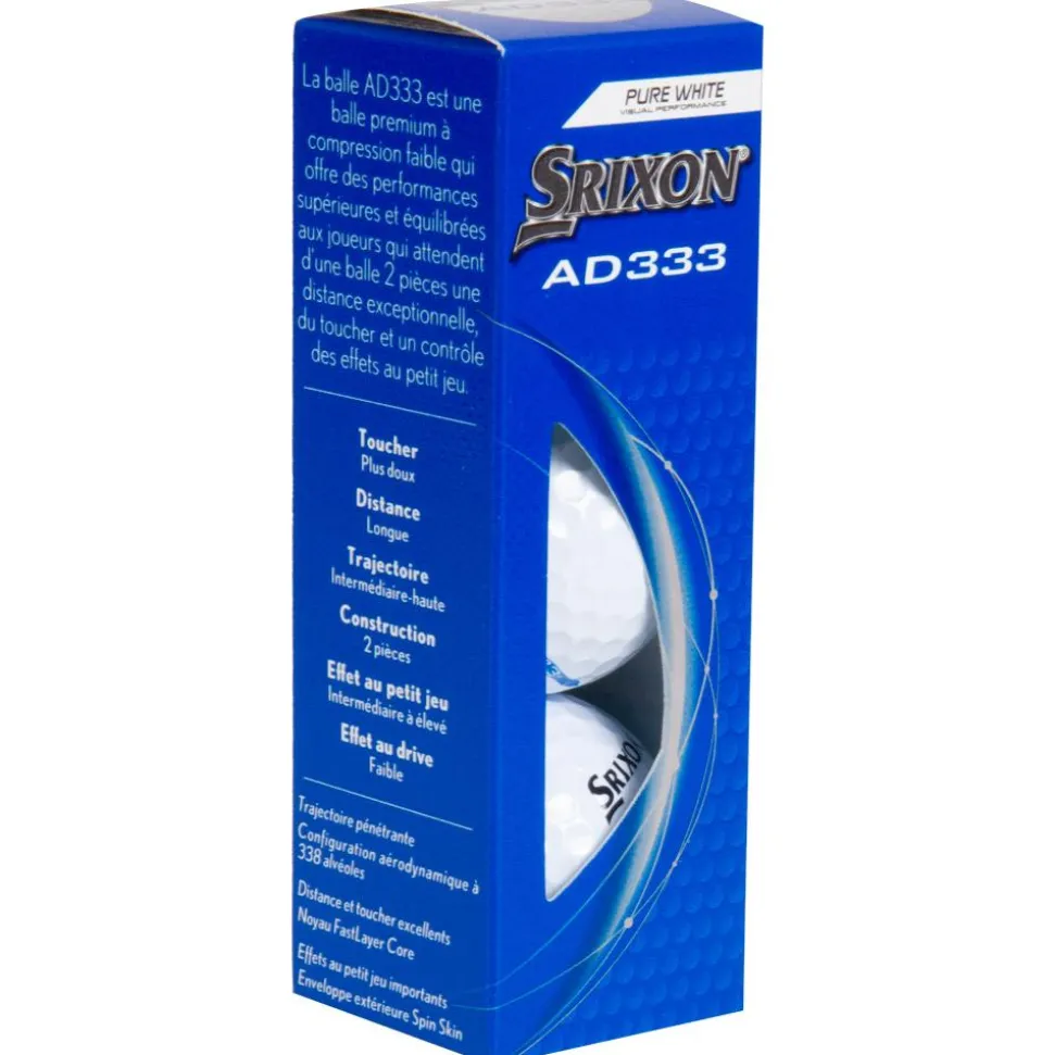 Balles neuves Srixon AD333 11 Sleeved 24 Balles White