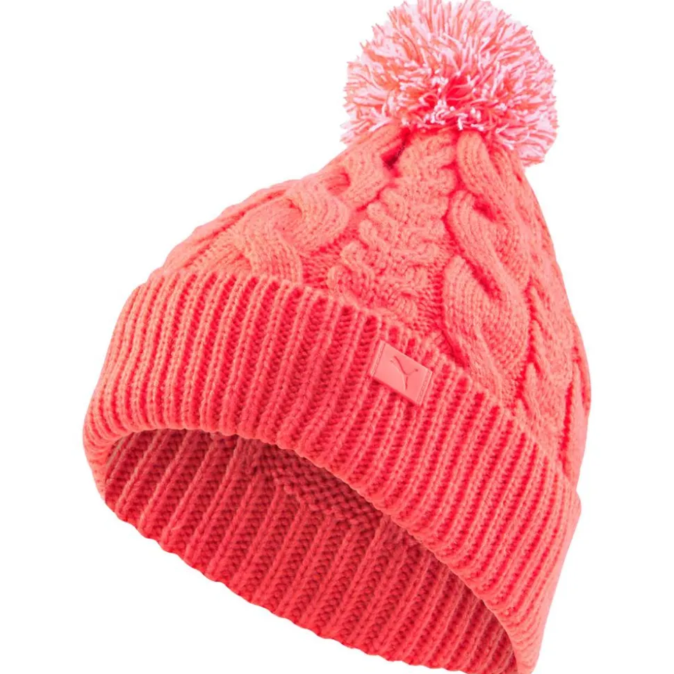 Bonnet Puma Golf Cable Pom Carnation Pink Bright White