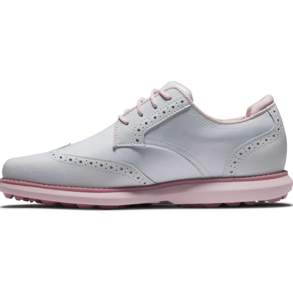 Chaussures sans crampons Footjoy Women's Traditions Spikeless White White Pink