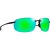 Lunettes de soleil Maui Jim Ho'okipa Xlarge Gris Mat Translucide MauiGeen MauiPure