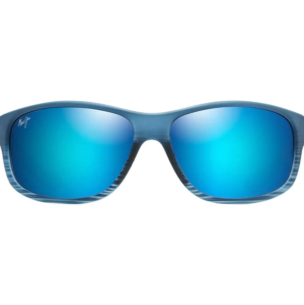 Lunettes de soleil Maui Jim Kaiwi Channel Bleu Noir Bleu Hawaï Minéral SuperThin