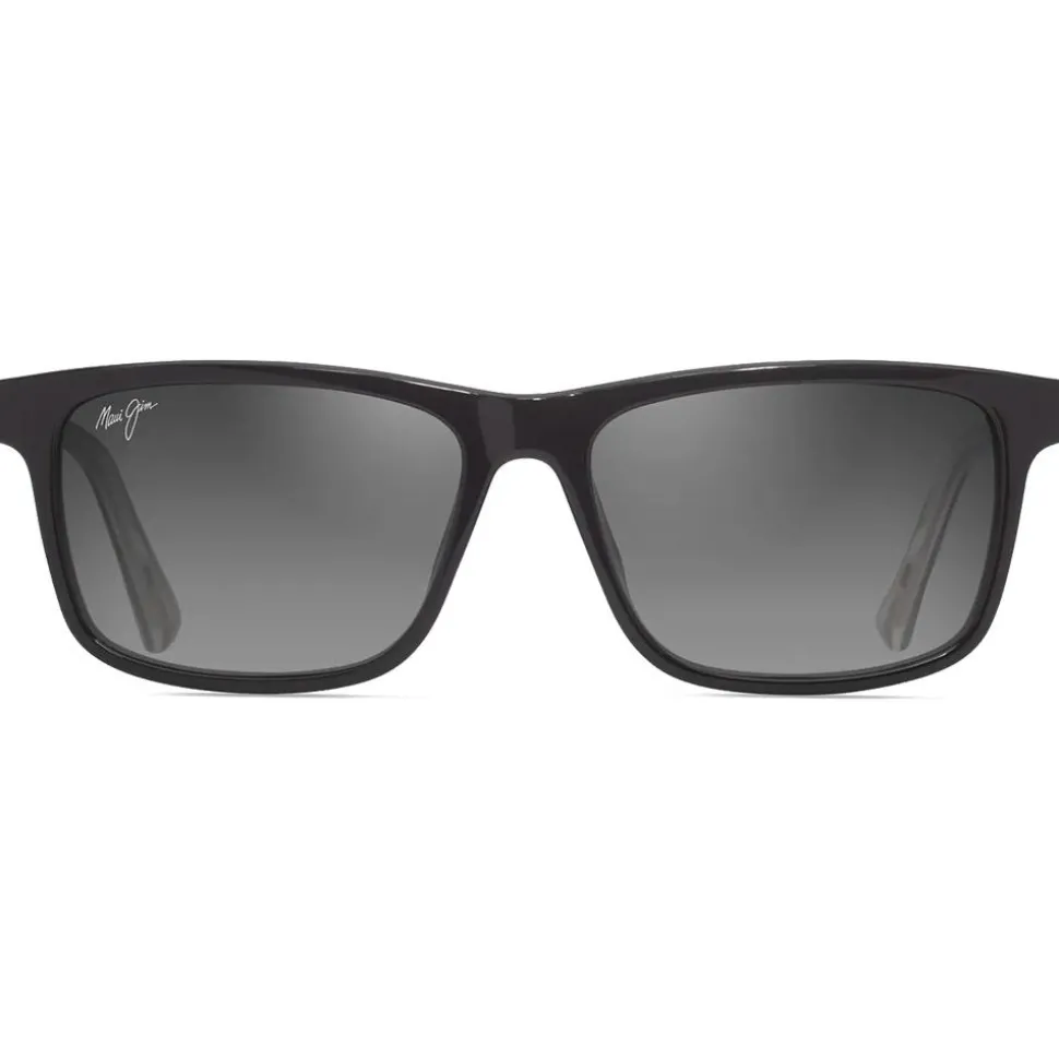 Lunettes de soleil Maui Jim Okina Shiny Black Neutral Grey Minéral Superthin