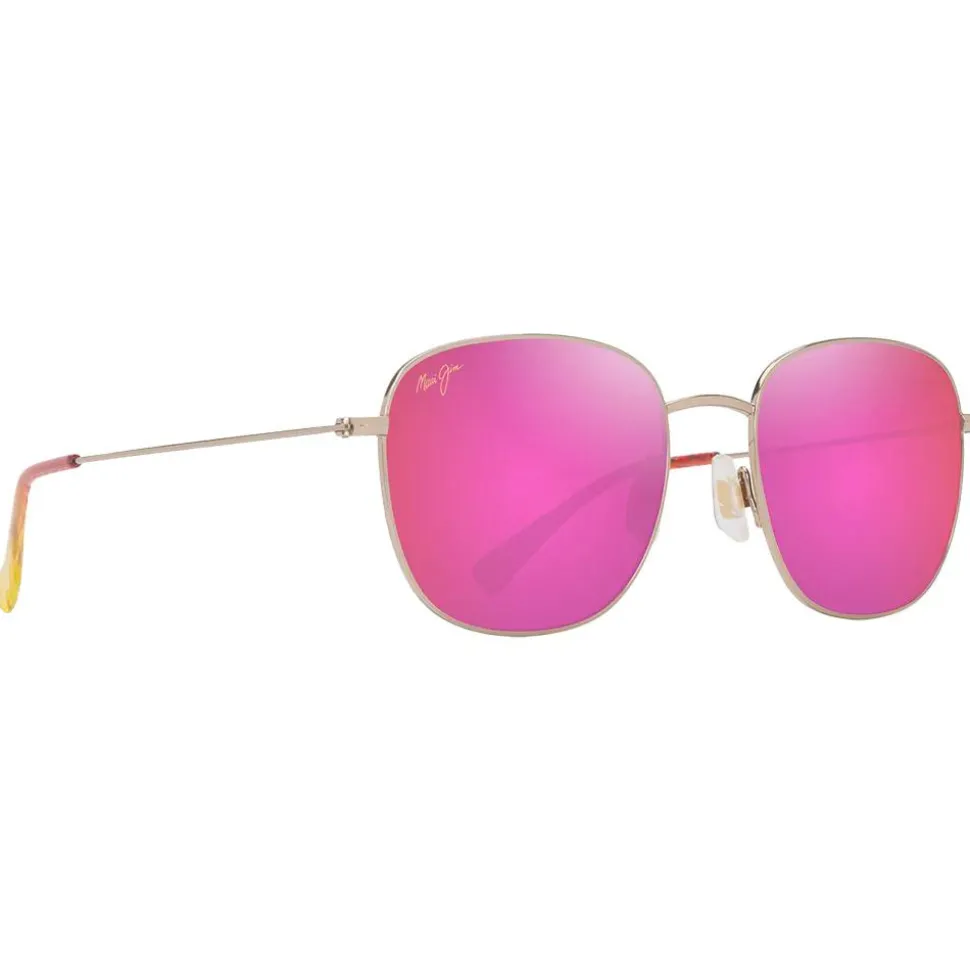 Lunettes de soleil Maui Jim Olali Asian Fit Doré Clair Brillant Violet Rose Maui Sunrise MauiPure
