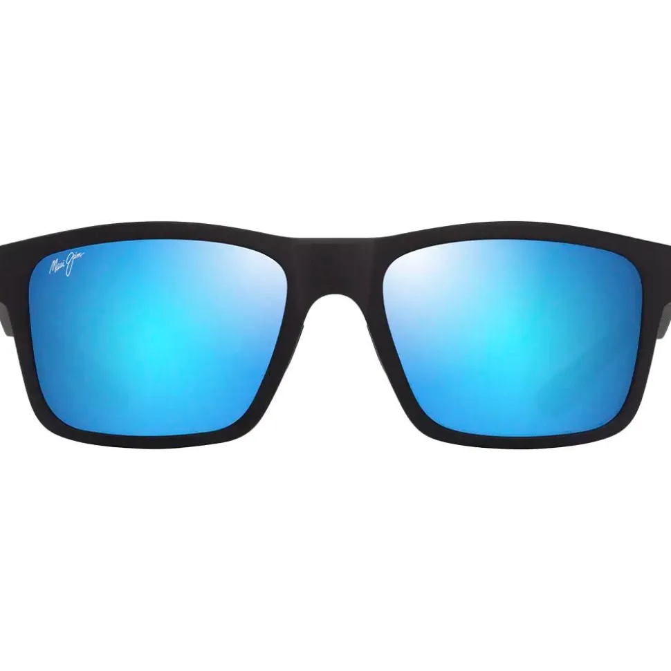 Lunettes de soleil Maui Jim The Flats Noir Mat Bleu Blue Hawaii Minéral Superthin