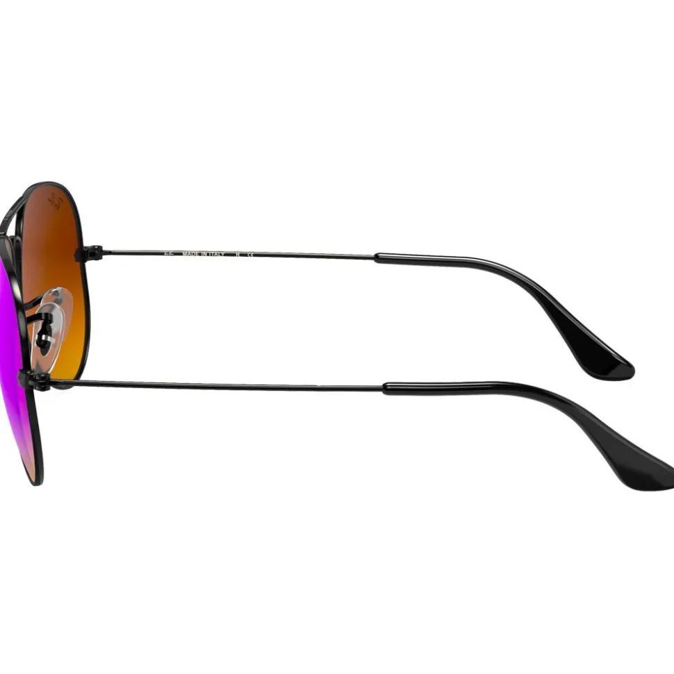 Lunettes de soleil Ray Ban RB3025 Aviator Polished Black Blue Flash
