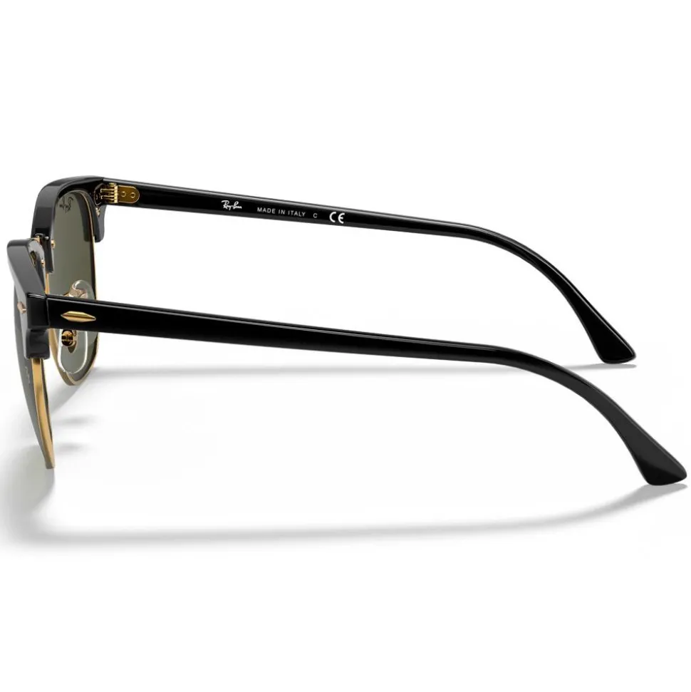 Lunettes de soleil Ray Ban RB3016 Clubmaster Classic Polished Black Gold Green G-15