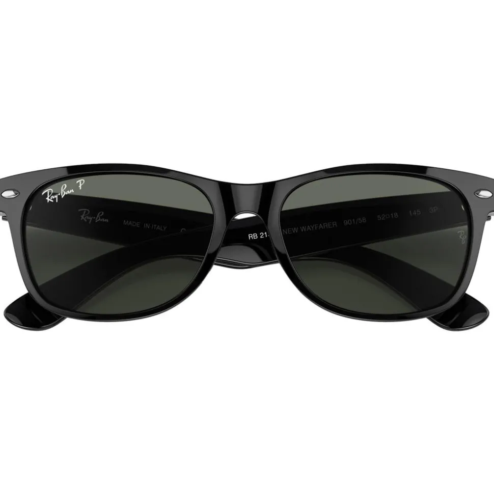 Lunettes de soleil Ray Ban RB2132 New Wayfarer Classic Polished Black Green Polarized
