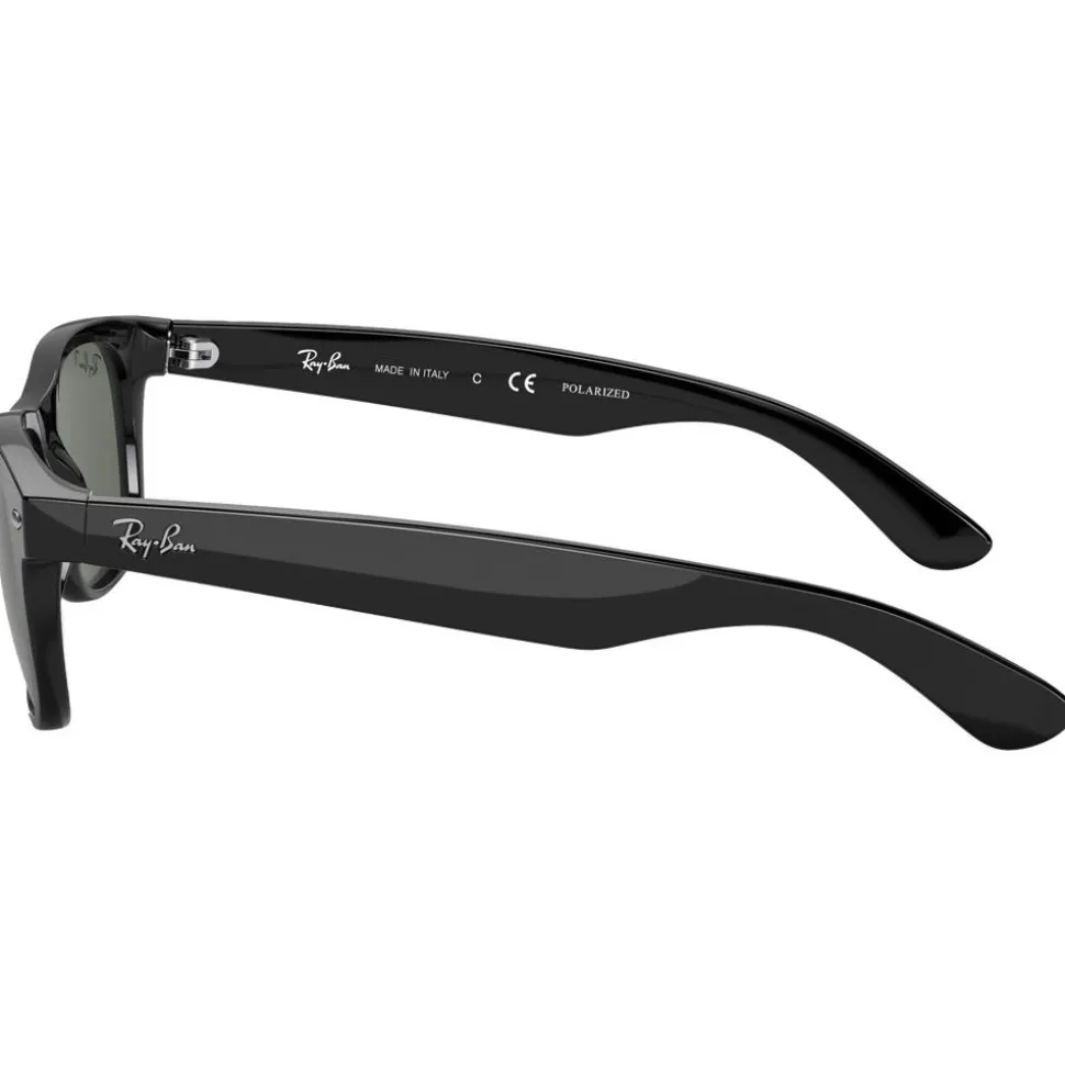 Lunettes de soleil Ray Ban RB2132 New Wayfarer Classic Polished Black Green Polarized