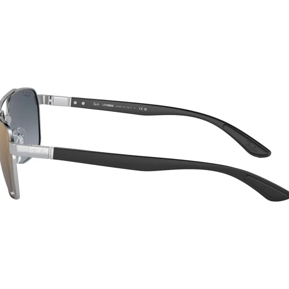 Lunettes de soleil Ray Ban RB3701 Polished Silver Chromance Blue Gold Polar