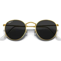 Lunettes de soleil Ray Ban RB3447 Round Metal Polished Gold Polar Black