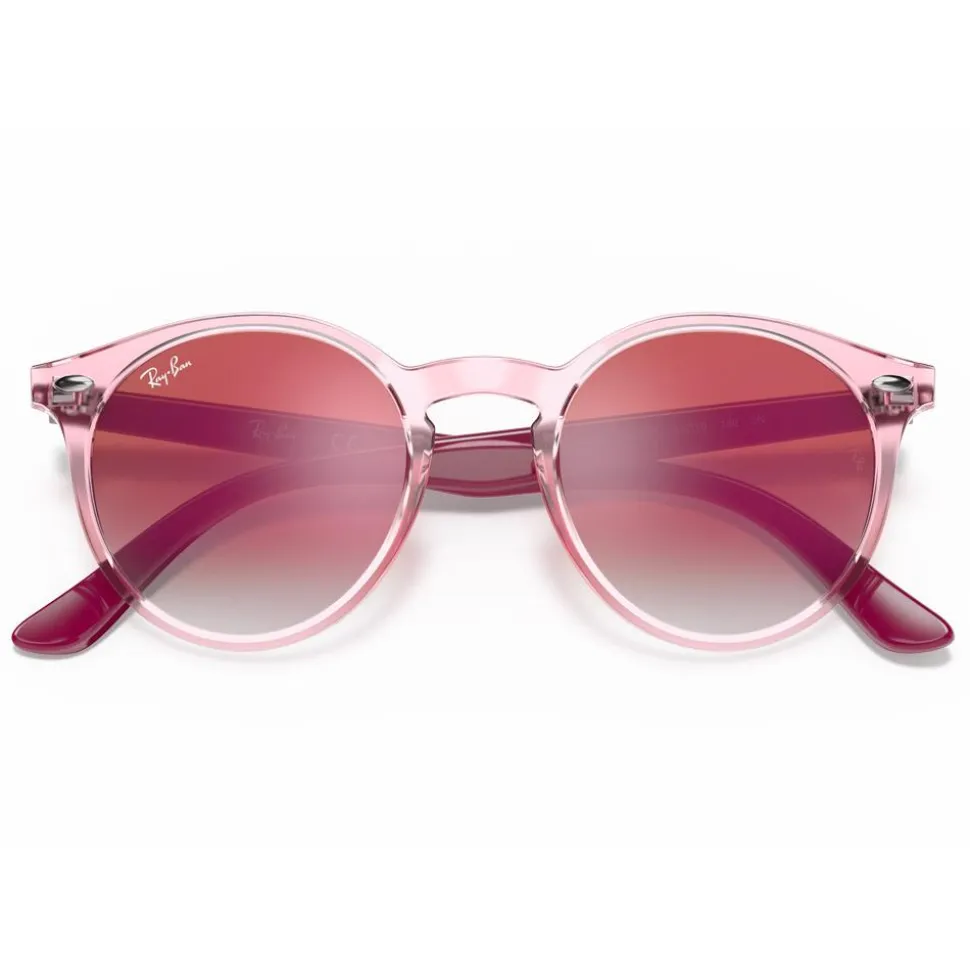 Lunettes de soleil Ray Ban RB9064S Kids Polished Pink Translucide Red Gradient Incolore