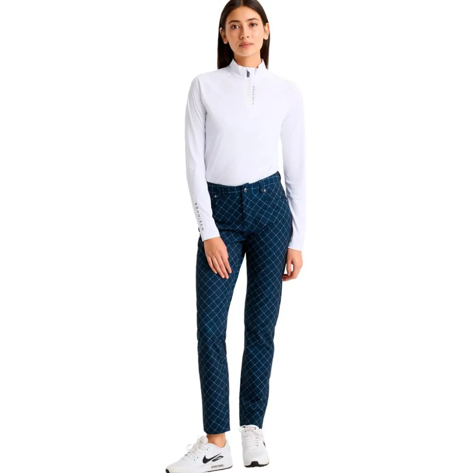 Pantalon Rohnisch Chie Comfort Pants 30 Micro R Check Navy
