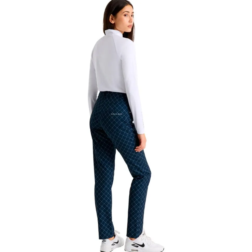 Pantalon Rohnisch Chie Comfort Pants 30 Micro R Check Navy