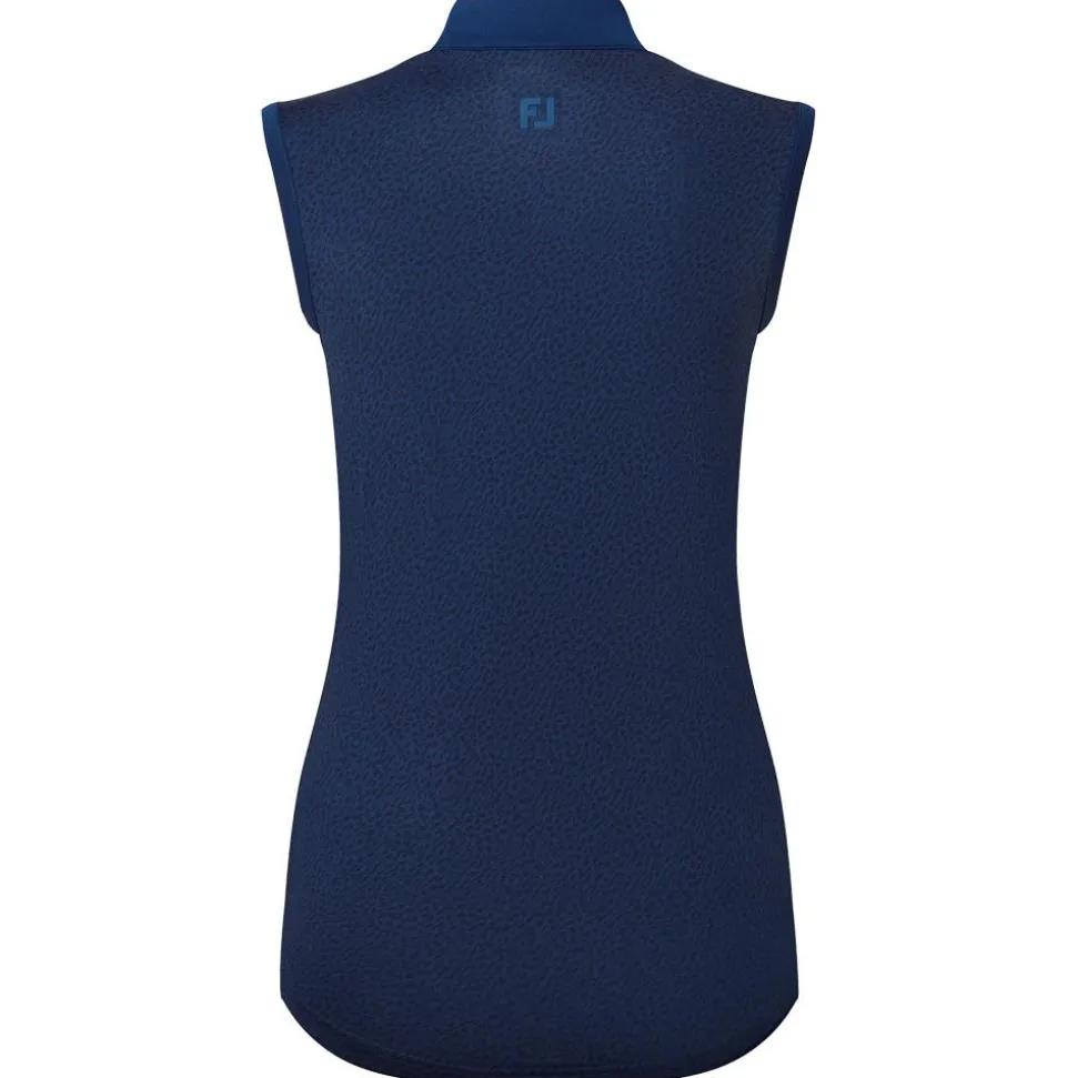Polo Footjoy Animal Print Open Placket Ss Navy