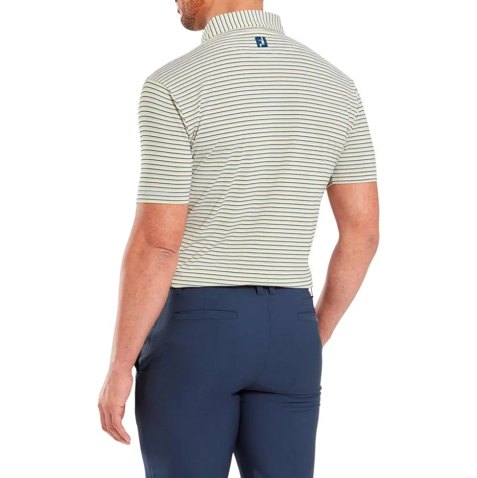 Polo Footjoy Balance Stripe Lisle White Taxi