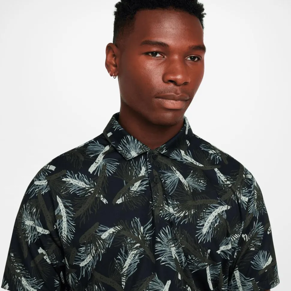 Polo Nike Dri Fit Tour Polo Pine Print Cargo Khaki Black