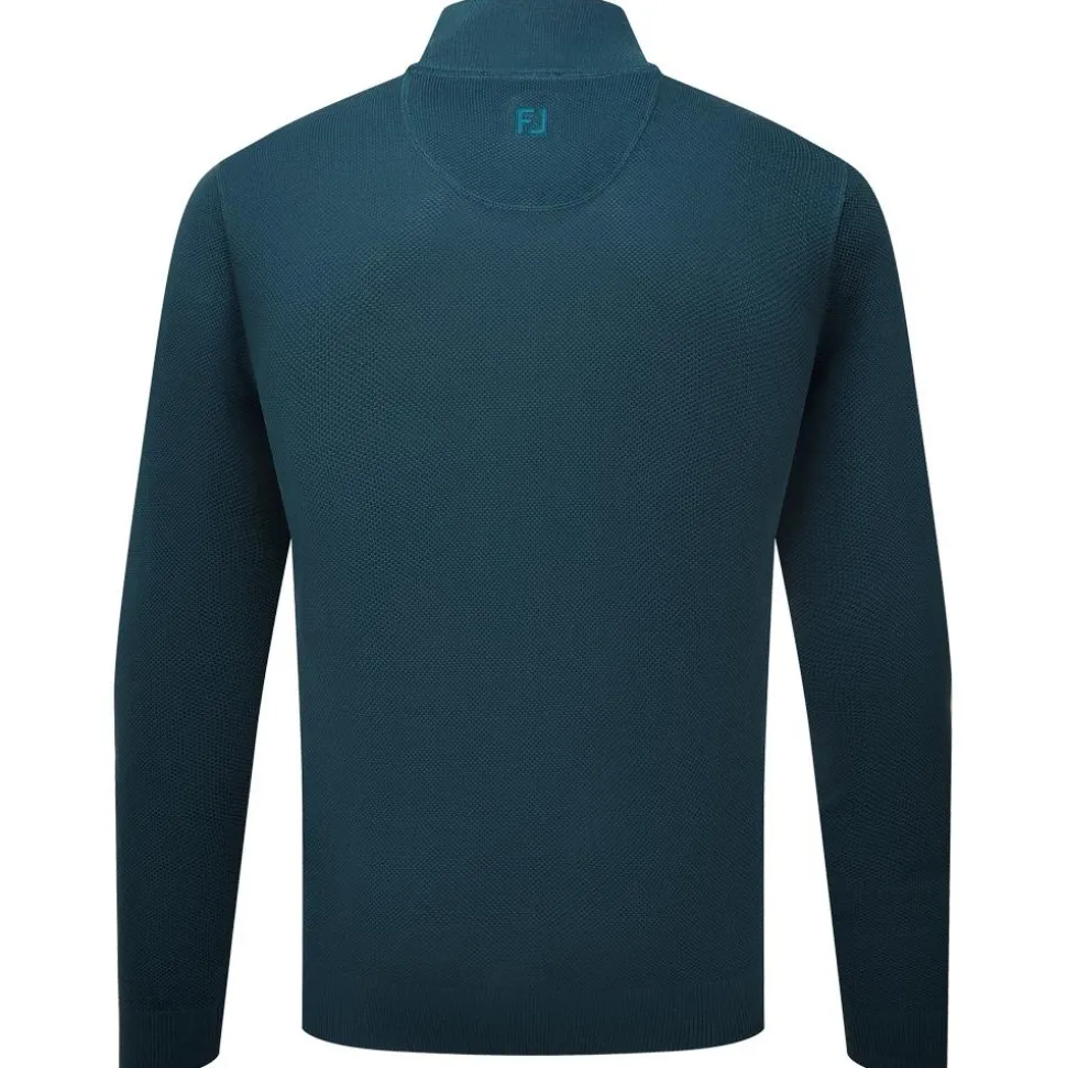 Pull Footjoy Drirelease Button Placket Sweater Dark Denim